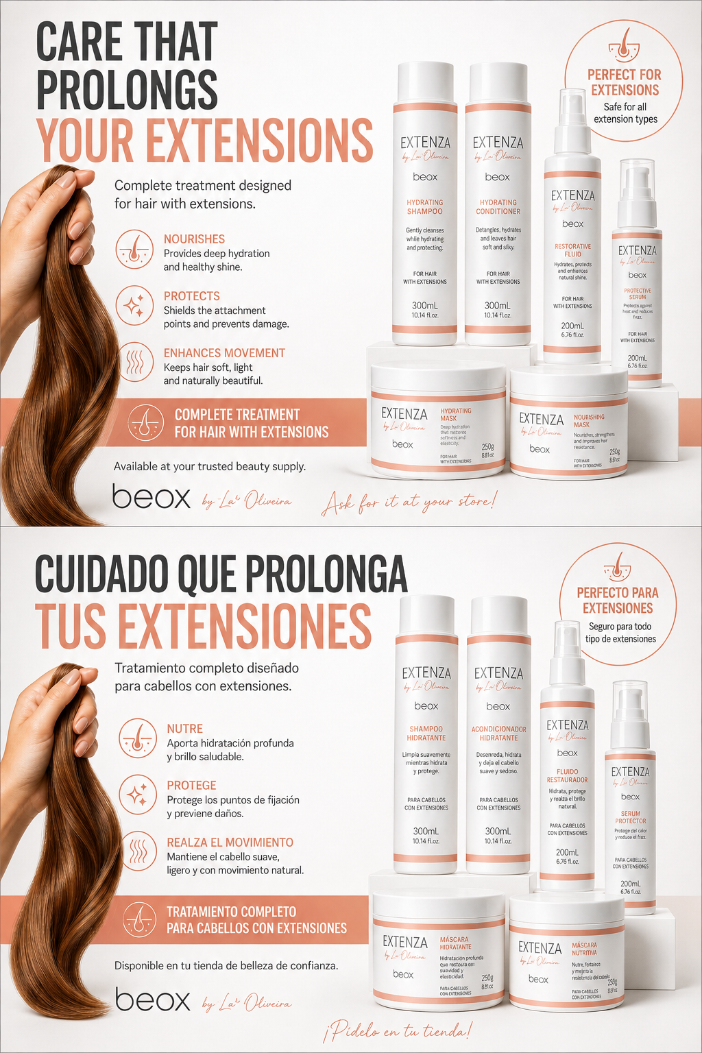 Beox Extenza Hair Extensions Care – Professional