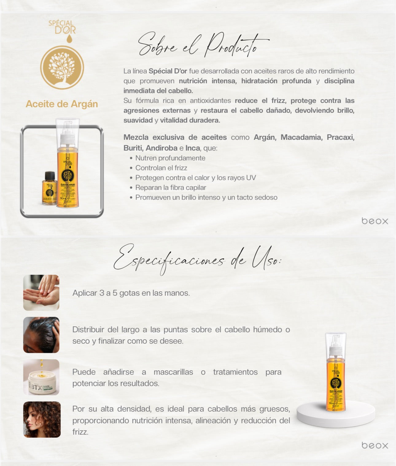 Argan Oil Spécial D'or 90ml Beox