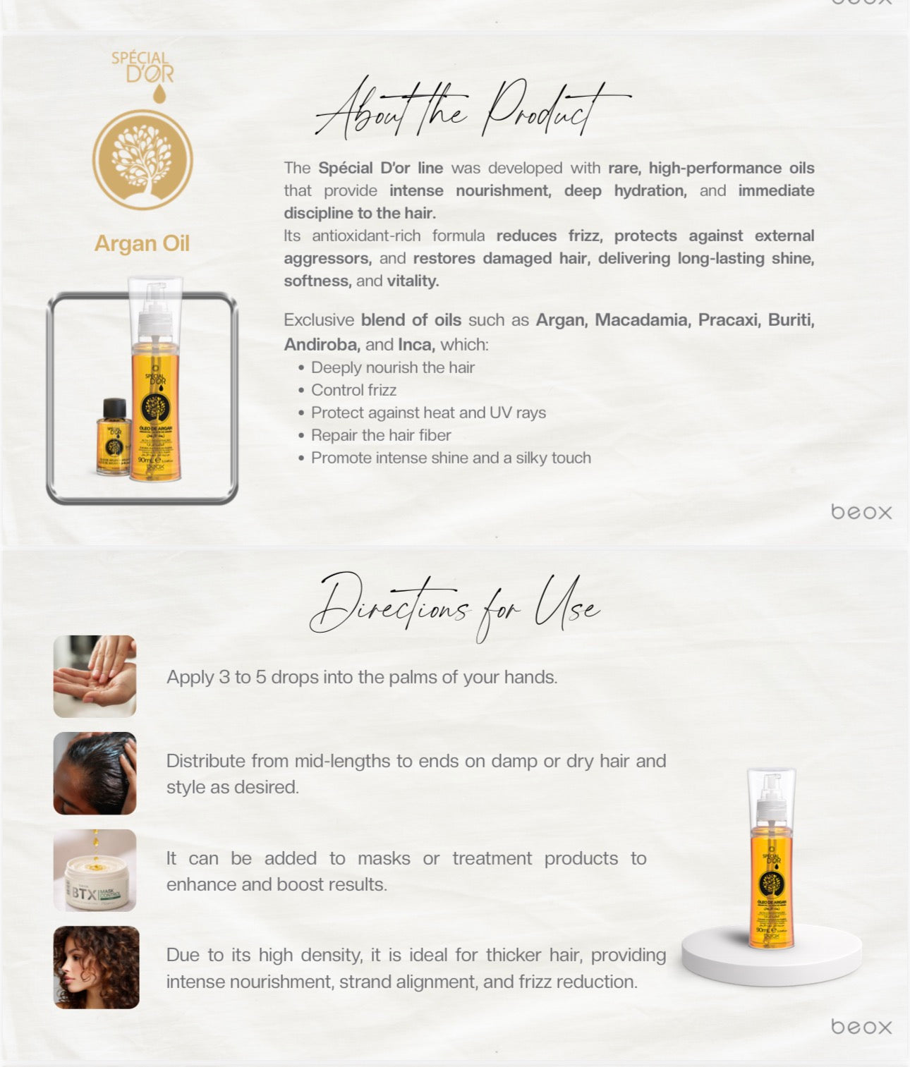 Argan Oil Spécial D'or 90ml Beox