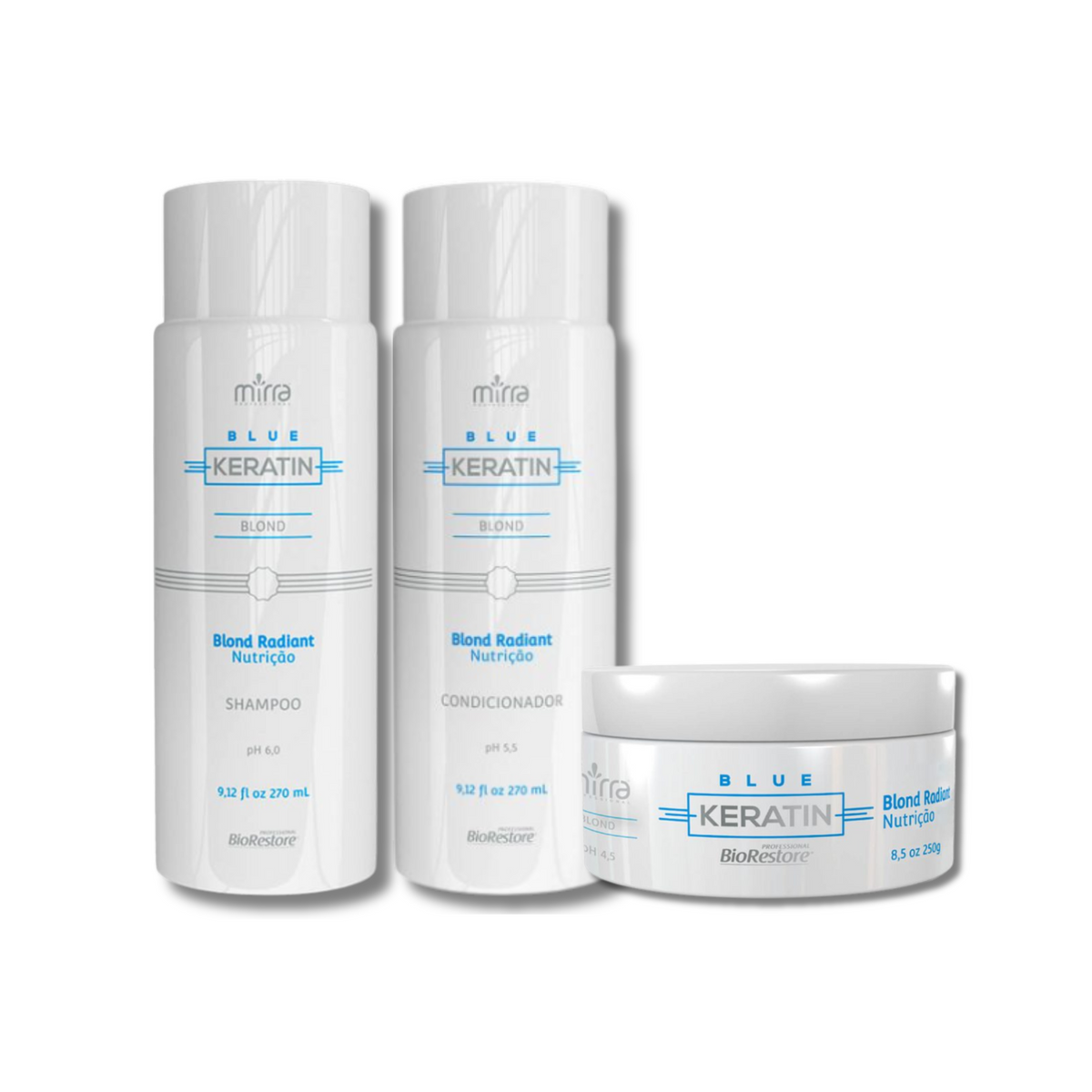 Kit Blond Radiant 270ml Shampoo + Conditioner + Mask - Mirra (.pro)
