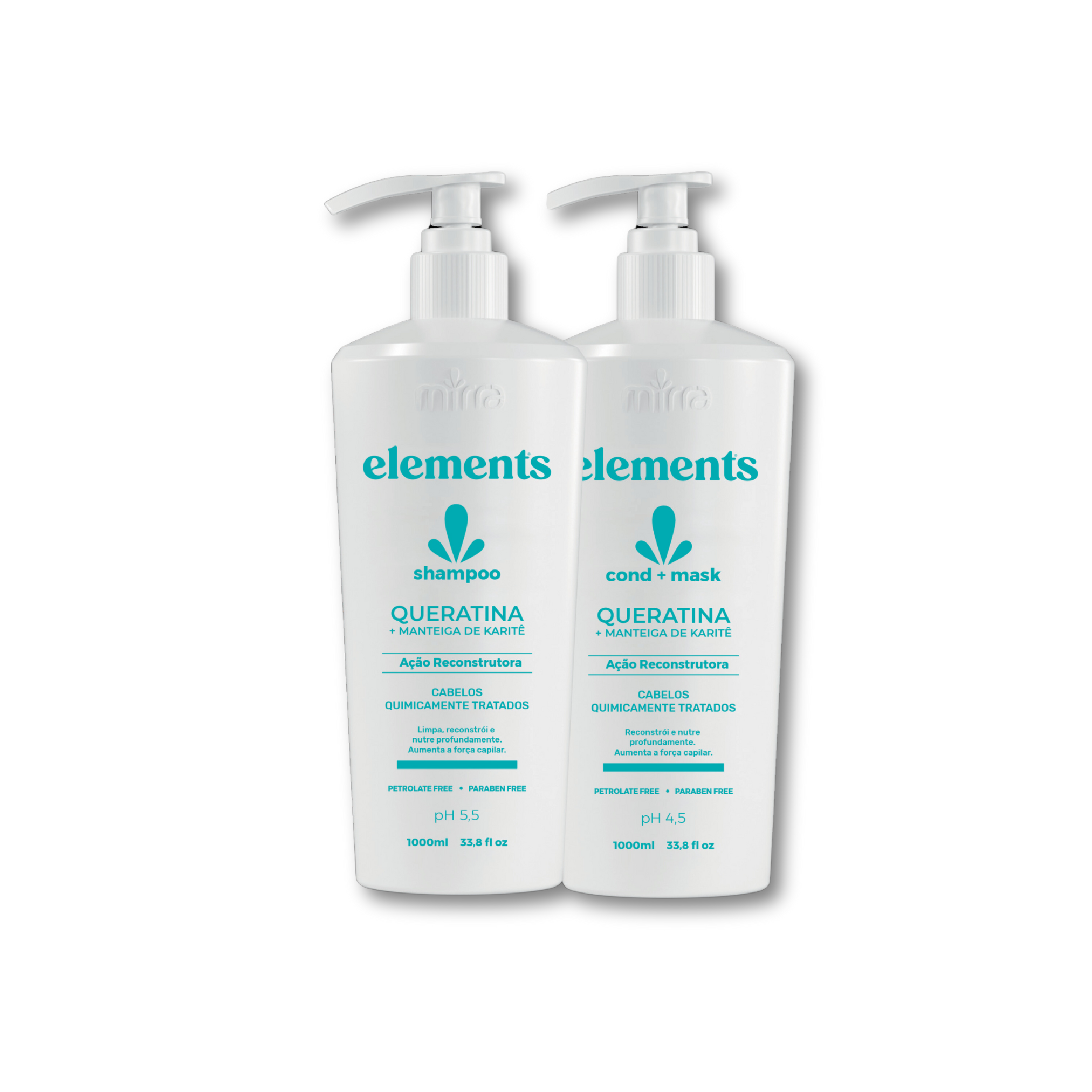 Kit Elements Karite Shampoo + Conditioner - 1L - Mirra