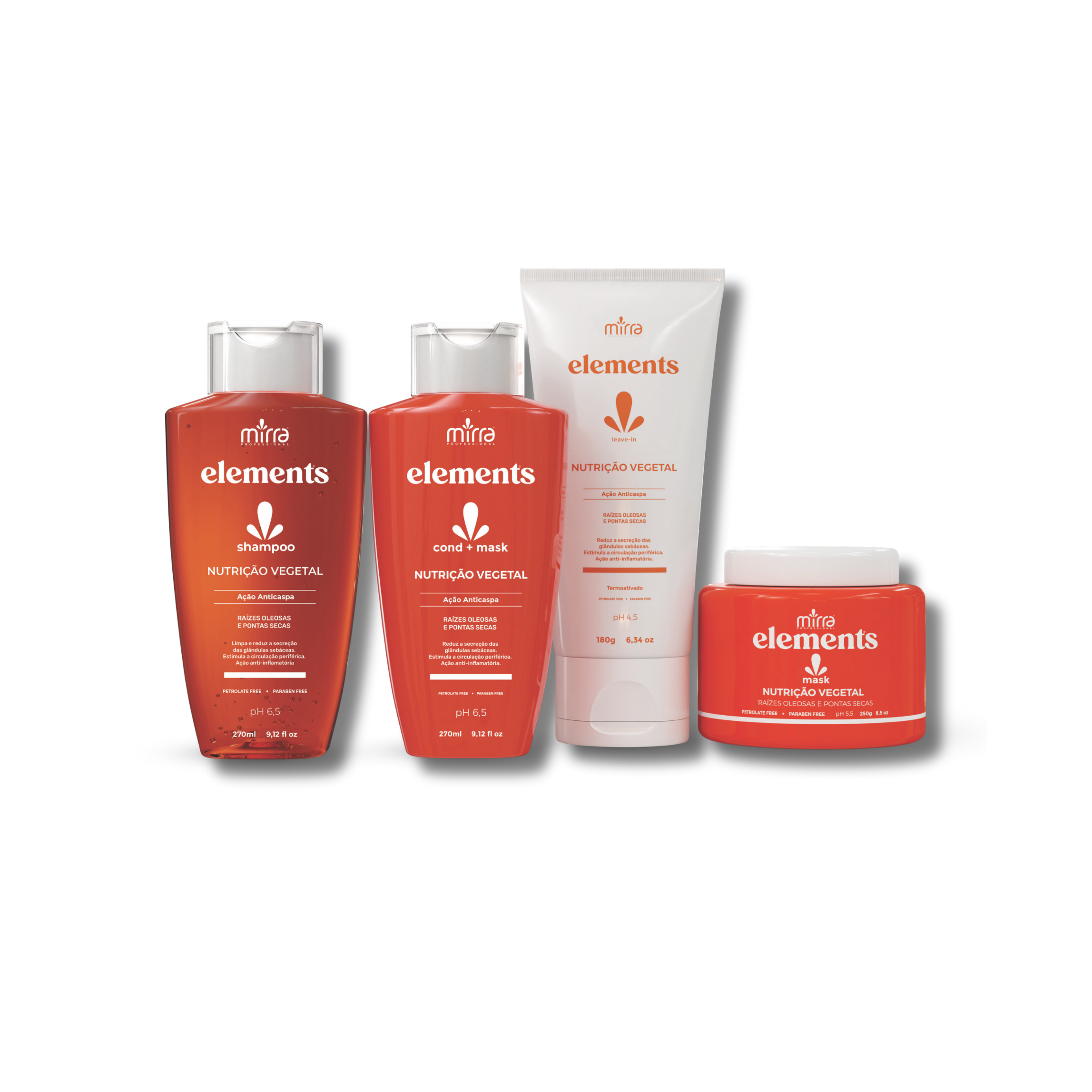 Kit Elements Vegetal Nutrition ANTI-DANDRUFF - Home - 4 pieces - Mirra